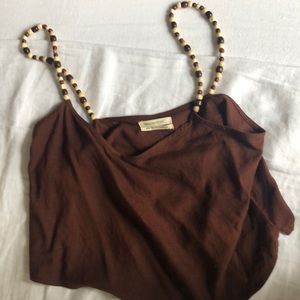 Urban outfitters brown beaded strap top